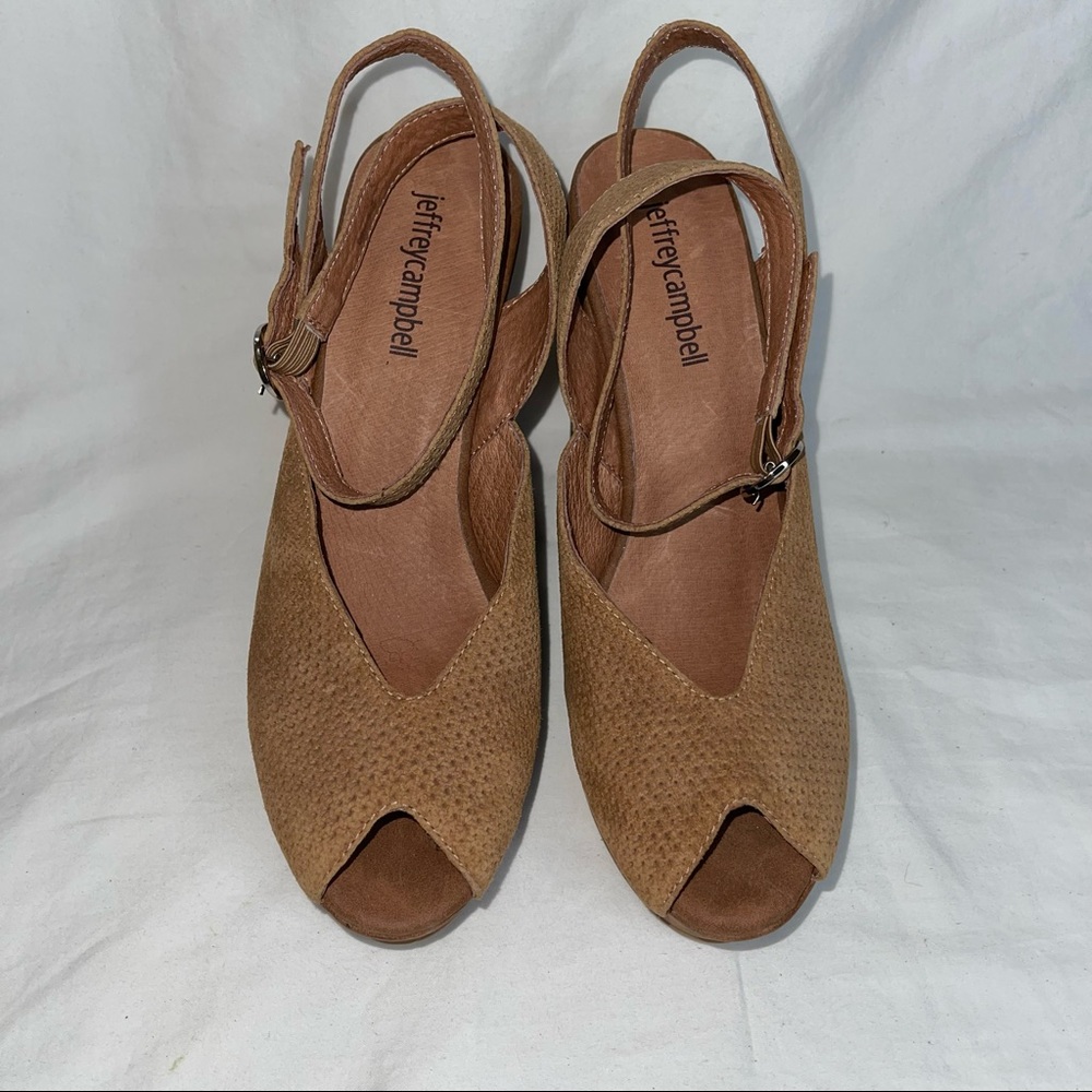 Jeffrey Campbell Brown Leather Joanne Platform Heels